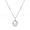 TINYSAND 925 Sterling Silver Cubic Zirconia Ring Pendant Necklaces TS-N318-S-1