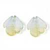 Two Tone Transparent Spray Painted Glass Charms GLAA-T017-05-B06-2