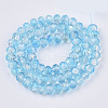 Transparent Crackle Spray Painted Glass Beads Strands DGLA-T001-008F-2