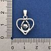 Fine Silver Pave Clear Cubic Zirconia Pendants STER-F062-03P-3