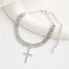 Cross Alloy Crystal Rhinestone Charm Anklets WG54CD6-02-2