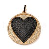 Brass Micro Pave Cubic Zirconia Pendants KK-U076-15G-2