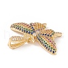 Brass Micro Pave Cubic Zirconia Pendants KK-E005-14G-02-3