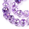Transparent Electroplate Glass Beads Strands X-EGLA-N006-077E-3
