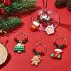 Christmas Dyed Malaysia Jade Bead Wine Glass Charms AJEW-JO00193-S-1
