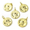 Rack Plating Brass Micro Pave Cubic Zirconia Pendants KK-K332-04G-1