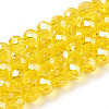 Electroplate Glass Beads Strands EGLA-A034-T4mm-A35-1