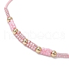 Glass Seed Beaded Braided Beads Bracelets BJEW-MZ00182-04-4