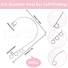 SUNNYCLUE 80Pcs 316 Stainless Steel Ear Cuff Findings STAS-SC0005-96-2