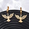 304 Stainless Steel Rhinestone Hoop Earrings EJEW-Z098-32G-2