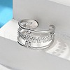 Cross 304 Stainless Steel Open Cuff Rings RJEW-S623-02P-5