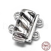 Anti-Tarnish Rhodium Plated 925 Sterling Silver Box Clasps STER-L057-016P-5