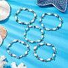 Natural Gemstone & Shell Beads Stretch Bracelets BJEW-JB11220-2