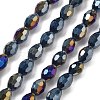 Electroplate Glass Beads Strands EGLA-A037-P6x8mm-B04-1