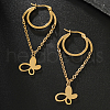 Stainless Steel Butterfly Hoop Earrings OP8572-2