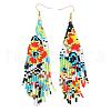 Bohemian Style Flower Tassel Dangle Earrings KT1852-5