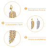 DICOSMETIC 4Pcs 2 Colors Brass Micro Pave Clear Cubic Zirconia Pendants KK-DC0003-23-5