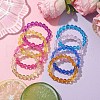 8Pcs 8 Colors 7.5mm Faceted Round Transparent Acrylic Beaded Stretch Kid Bracelets for Girls BJEW-JB10248-02-2