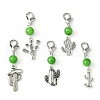 Alloy Cactus Pendant Decoration HJEW-JM01552-01-1