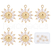 Beebeecraft 8Pcs Brass Micro Pave Cubic Zirconia Pendants KK-BBC0002-99-1