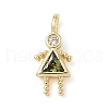Brass Micro Pave Cubic Zirconia Pendants ZIRC-I356-17G-B12-1