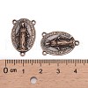 Holy Oval Carved Virgin Mary Tibetan Style Alloy Chandelier Component Links TIBEP-LF0961YKG-R-FF-3