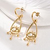 304 Stainless Steel Shell Pearl Dangle Stud Earrings for Women EJEW-U051-06G-1