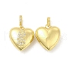 Brass Micro Pave Clear Cubic Zirconia Locket Pendants KK-H441-47LG-1