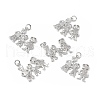 Brass Micro Pave Cubic Zirconia Pendants KK-E068-VB116-4