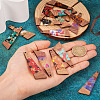  16Pcs 8 Colors Transparent Resin & Walnut Wood Big Pendants RESI-TA0001-95-7