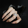 Flower Pattern Brass with Crystal Rhinestone Cuff Rings FS-WGDF3CA-01-3