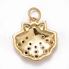 Rack Plating Brass Micro Pave Colorful Cubic Zirconia Pendants KK-M229-13G-2
