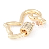 Rack Plating Brass Micro Pave Cubic Zirconia keychain Clasps KK-K374-03B-G-2
