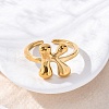 304 Stainless Steel Open Cuff Rings for Women RJEW-M060-01G-11-2