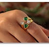 304 Stainless Steel Micro Pave Cubic Zirconia Cuff Rings for Women RJEW-Z086-01G-1