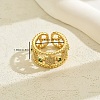 Brass Micro Pave Cubic Zirconia Cuff Rings for Women BT9410-2