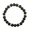 Natural Obsidian Round Beaded Stretch Bracelets for Women Men IS6879-6-1