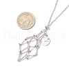 304 Stainless Steel Empty Macrame Pouch Star Moon Pendant Cable Chain Necklace Making NJEW-JN05281-03-4