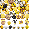 SOFPLATE 12 Styles Painted Natural Wood Beads WOOD-SP0001-05-1