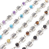 Handmade Natural & Synthetic Mixed Stone Beaded Chains AJEW-JB00446-1