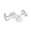 Anti-Tarnish Heart Rhodium Plated 999 Fine Silver Stud Earrings for Women EJEW-S215-18P-2