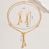 Elegant Brass Round Beads Tassel Earrings & Necklaces Sets for Women HT2567-2