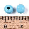 Spray Painted Round Natural Schima Wood Beads WOOD-A018-6mm-09-3