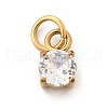 304 Stainless Steel Micro Pave Cubic Zirconia Pendants STAS-R167-01B-G-1