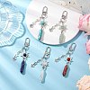 Natural & Synthetic Mixed Gemstone Pendant Decorations HJEW-JM03020-1