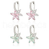 FIBLOOM 2 Pairs 2 Colors Cubic Zirconia Flower Hoop Earrings EJEW-FI0001-23-1