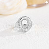 Brass Micro Pave Clear Cubic Zirconia Cuff Rings FS-WG4832E-30-1