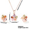 Elegant Fashion Brass Flower Stud Earrings & Pendant Necklaces Sets for Women SJ2995-1-6