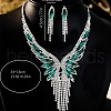 Rhinestone Butterfly Tassel Pendant Necklace & Horse Eye Tassel Stud Earrings Sets for Women WGCD1FC-01-4