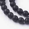 Natural Black Agate Bead Strands G-G735-60F-8mm-A-3